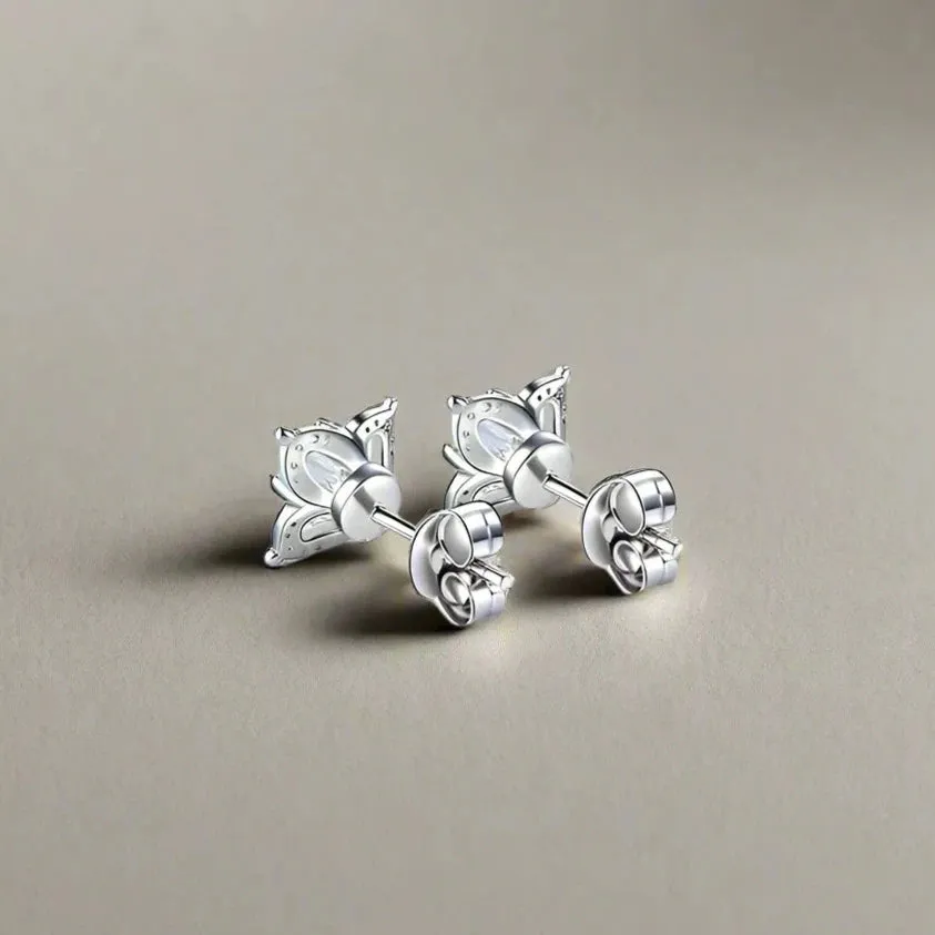 0.5 Ct Round Diamond Flower Stud Earrings