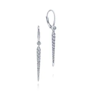 14K White Gold Peek A Boo Spike Diamond Earrings