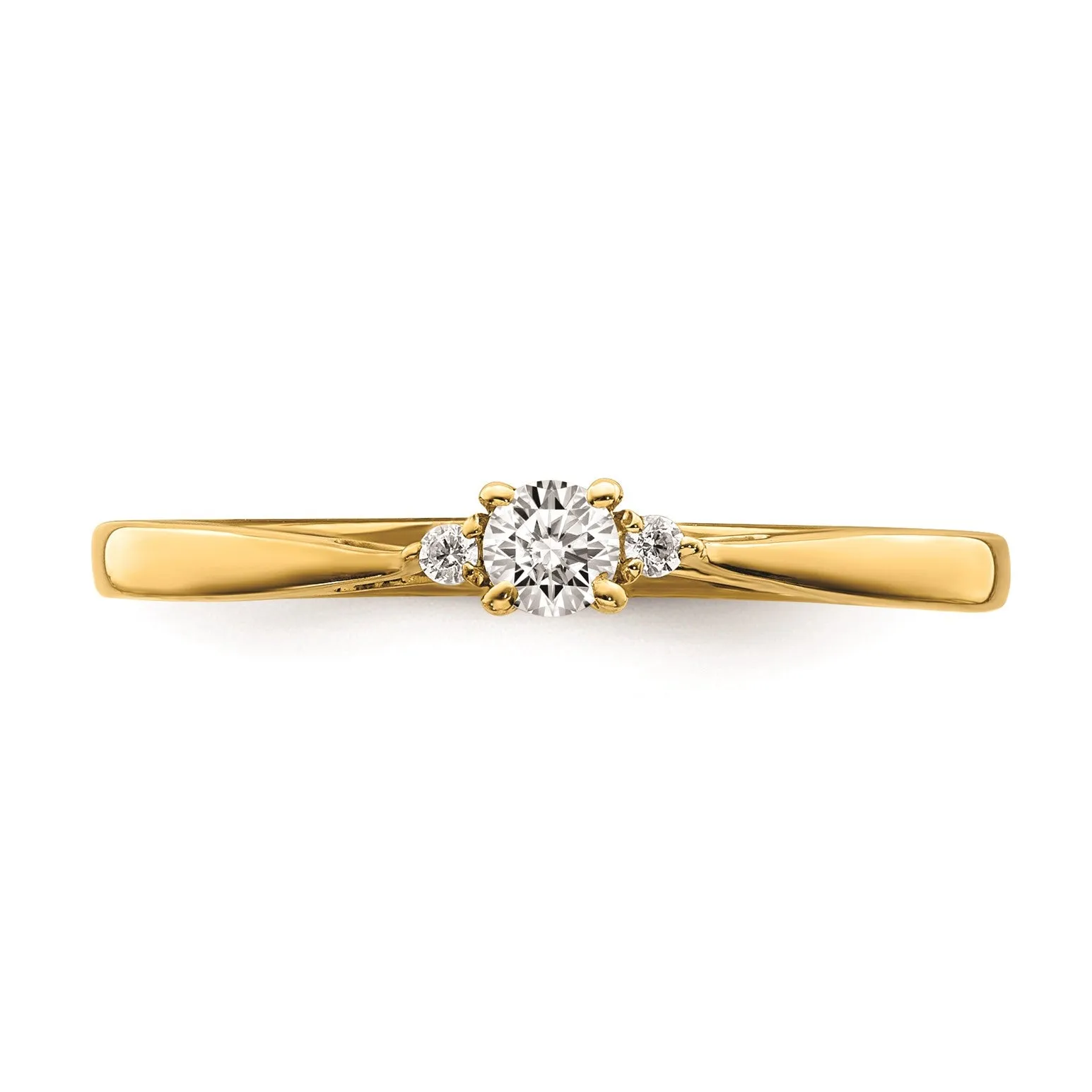 14k Yellow Gold Three Stone Diamond Promise Engagement Ring