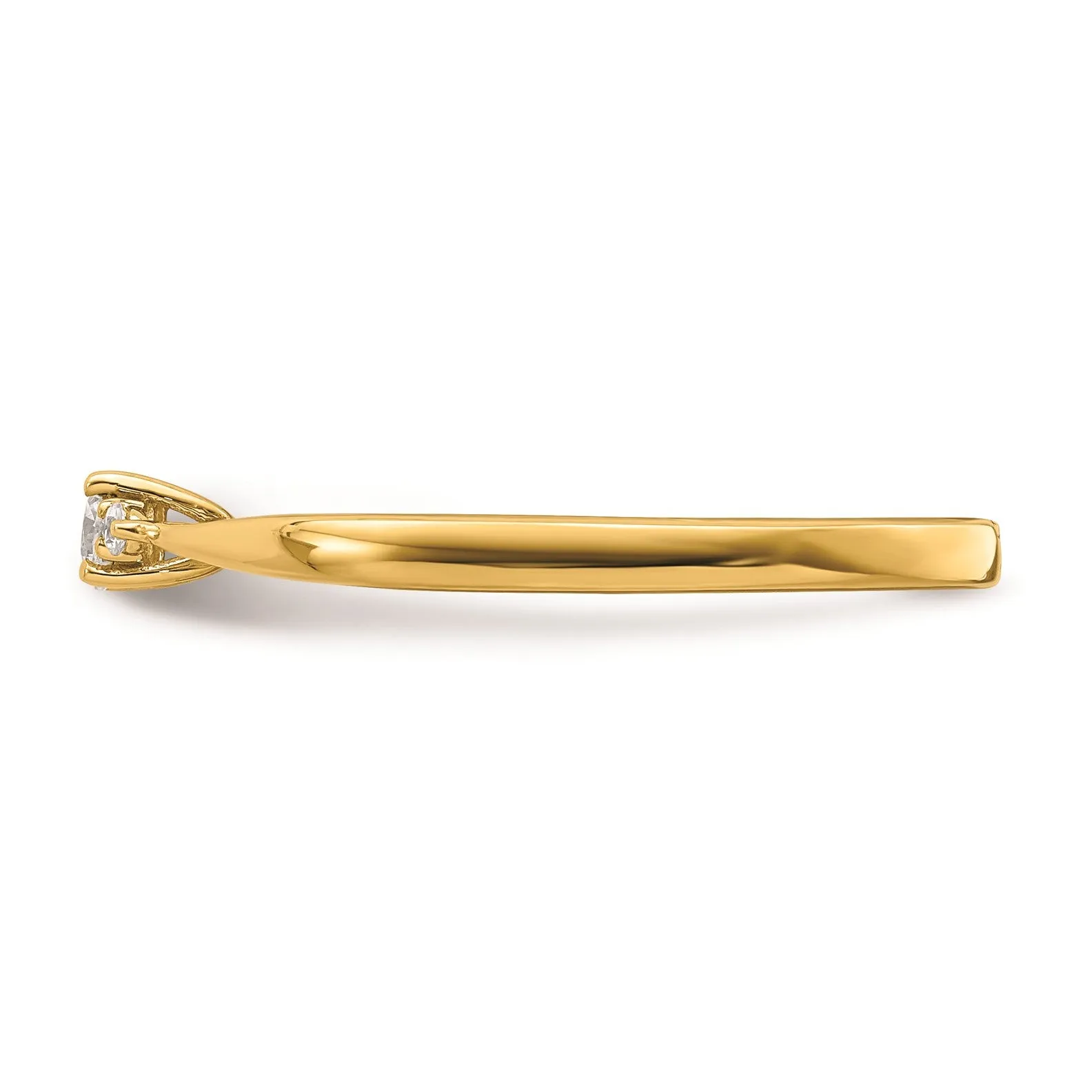 14k Yellow Gold Three Stone Diamond Promise Engagement Ring
