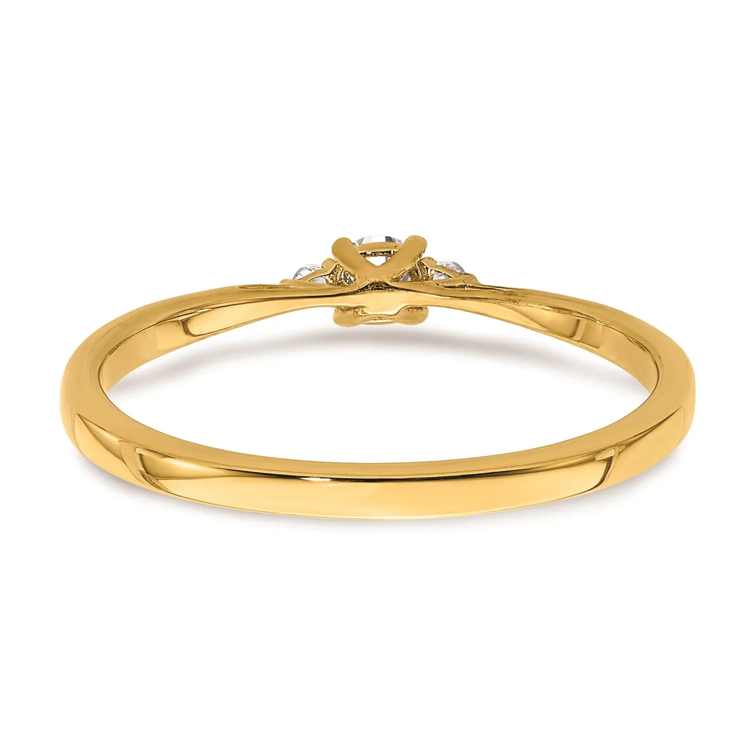 14k Yellow Gold Three Stone Diamond Promise Engagement Ring