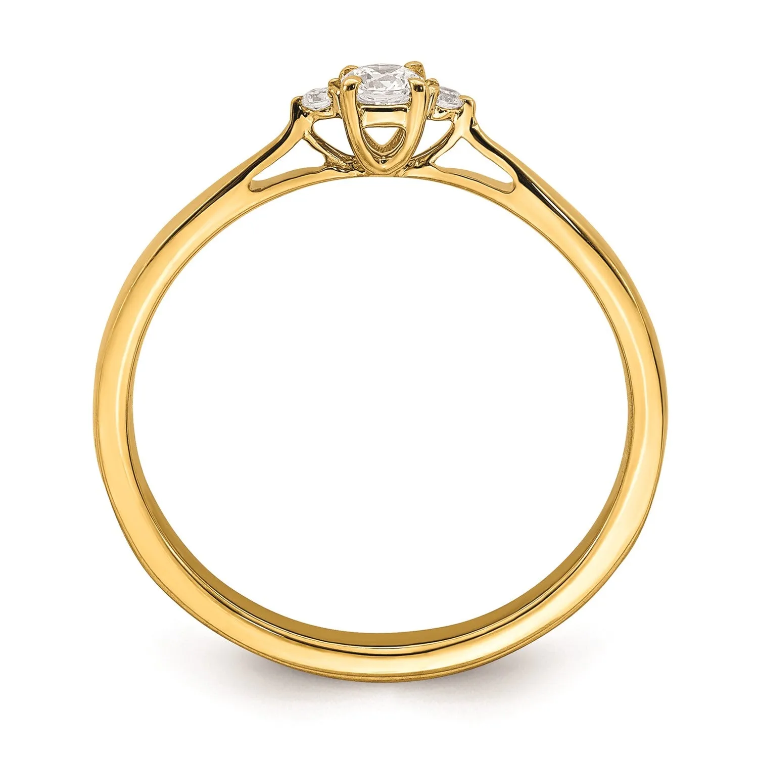 14k Yellow Gold Three Stone Diamond Promise Engagement Ring