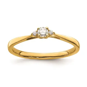 14k Yellow Gold Three Stone Diamond Promise Engagement Ring