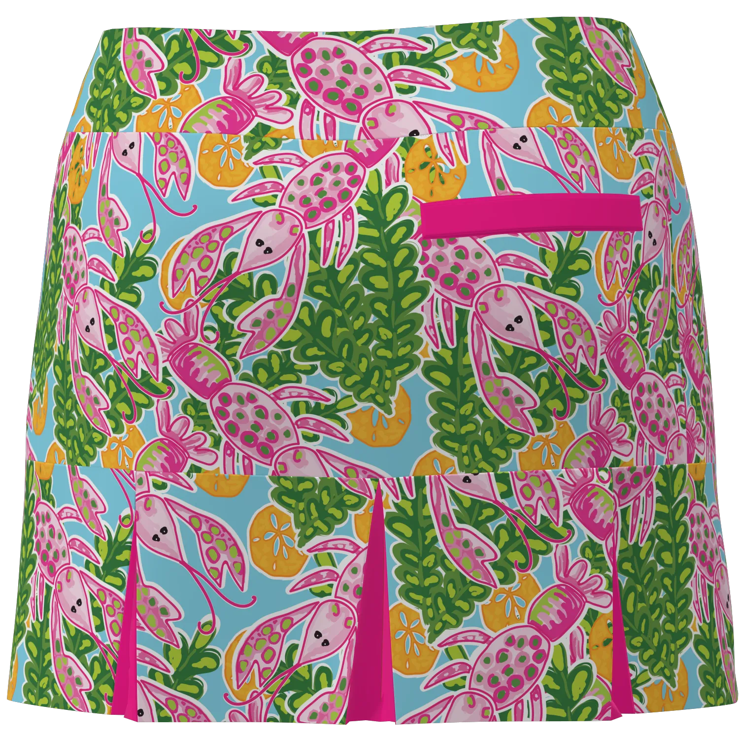 AB SPORT Lobsters Print Women's Back Pleat Golf Skirt - LOBS