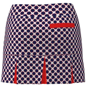 AB SPORT Women's Geo and Stripe Print Back Pleat Golf Skirt-MOBWR
