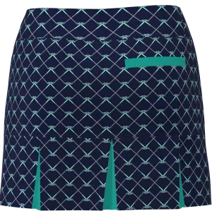 AB SPORT Women's Golf Club Print Back Pleat Golf Skirt - GC1A