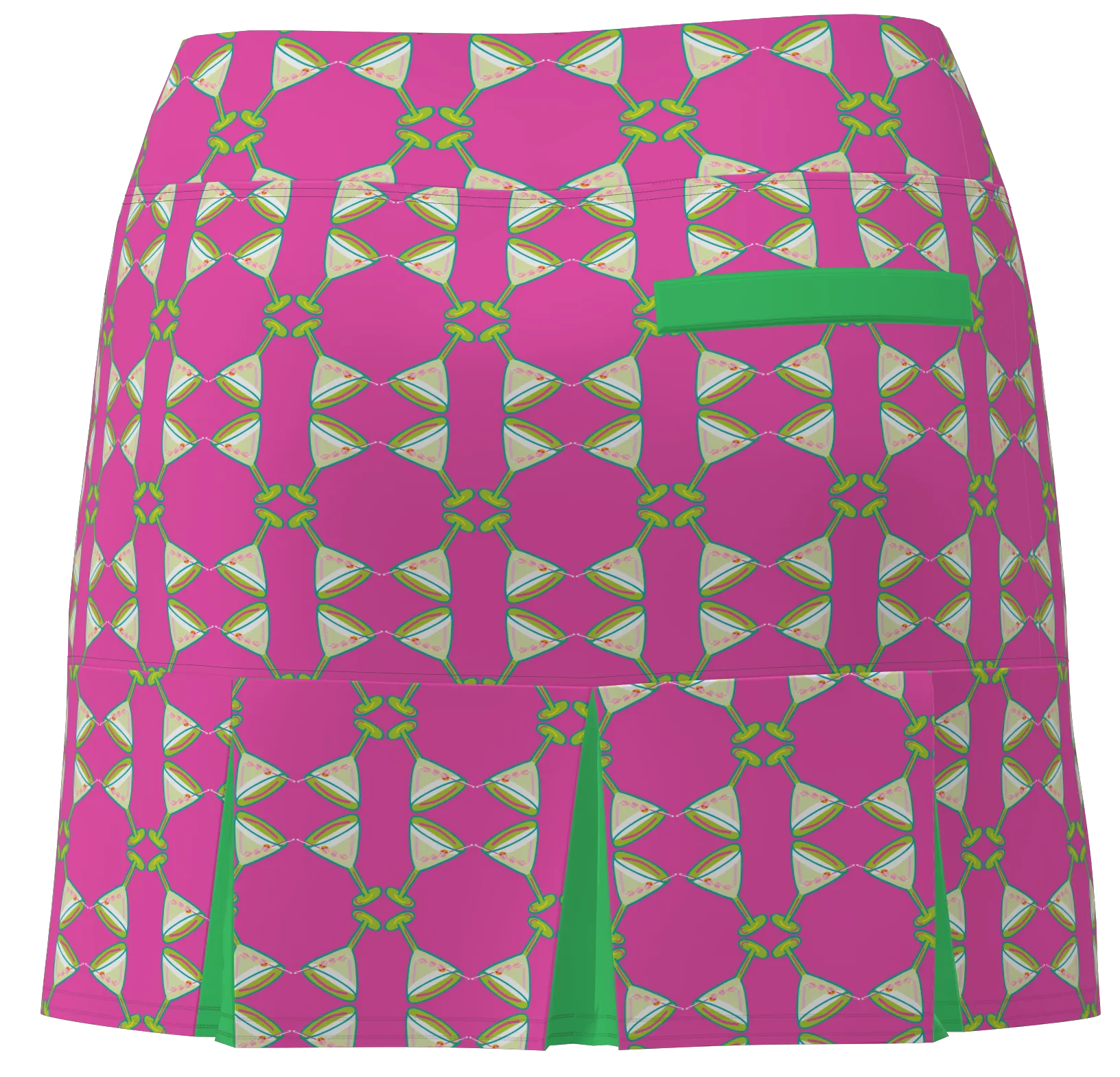 AB SPORT Women's Martini Print Back Pleat Golf Skirt-MART4I