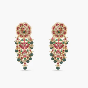 Adhira Gold Plated Kempu Jadau Earrings
