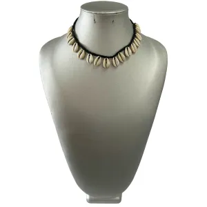 African Single Line Cowrie Shell Necklace -- SET OF DOZEN ONLY