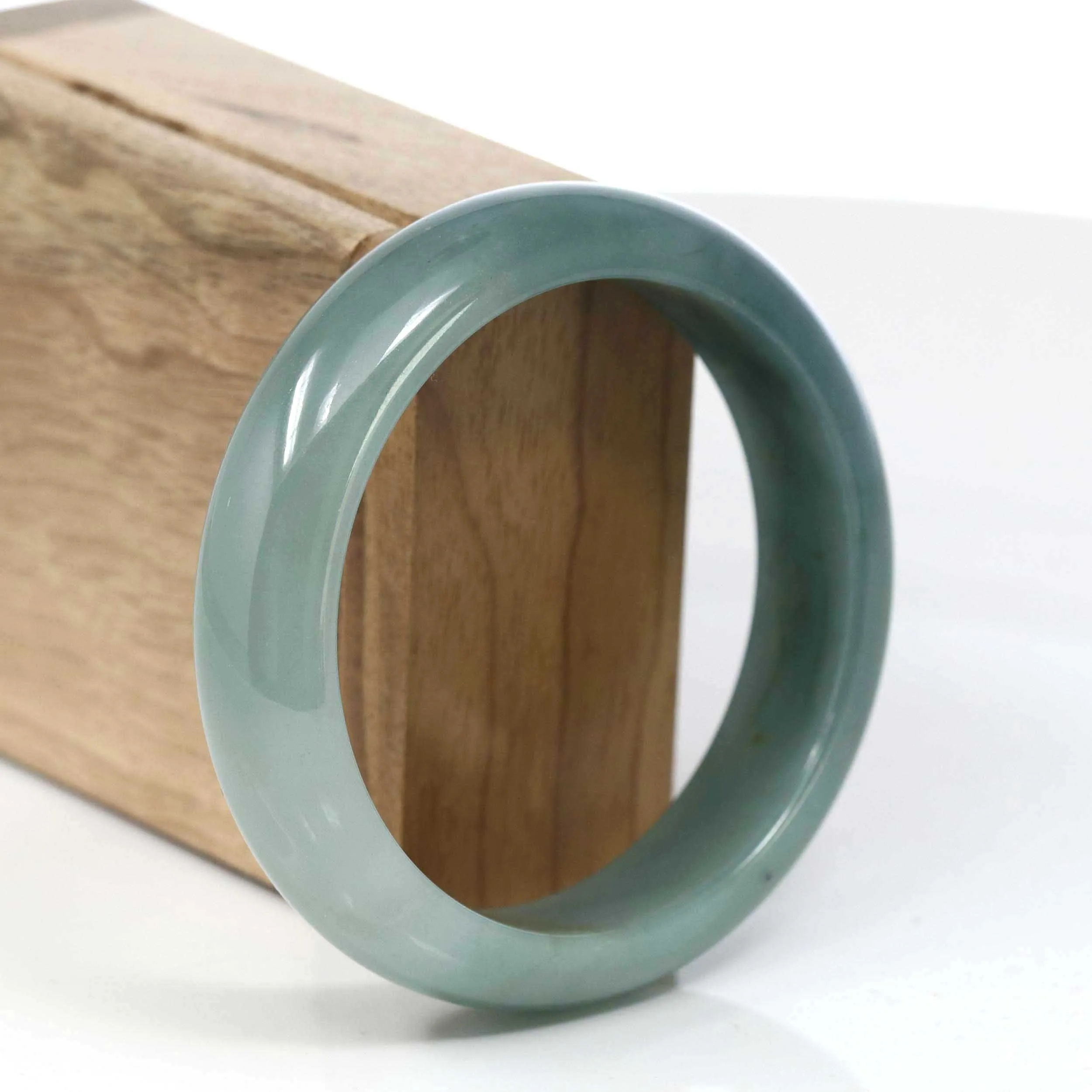 Baikalla Classic oil-green Jade Jadeite Bangle Bracelet ( 59.39 mm )#419