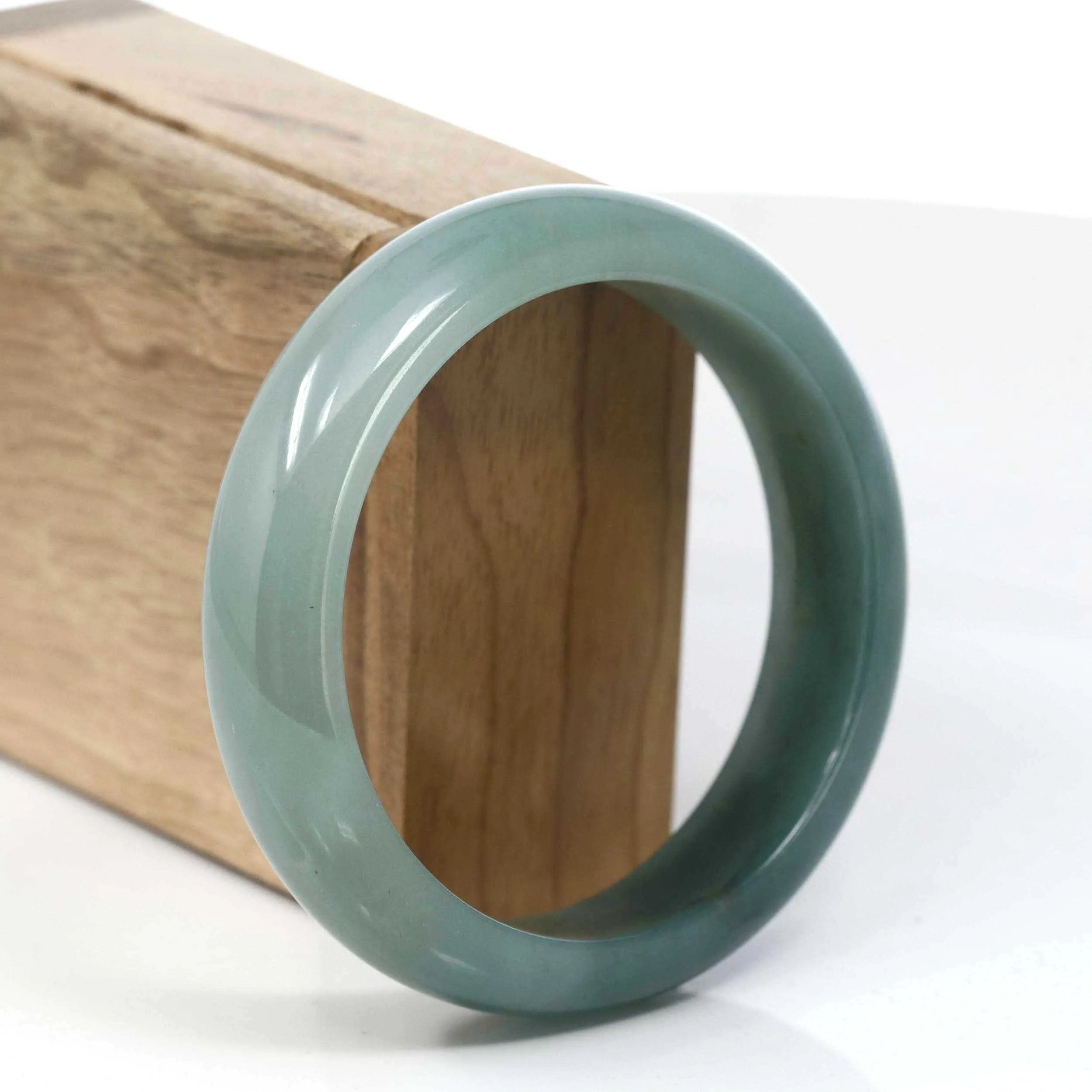 Baikalla Classic oil-green Jade Jadeite Bangle Bracelet ( 59.39 mm )#419