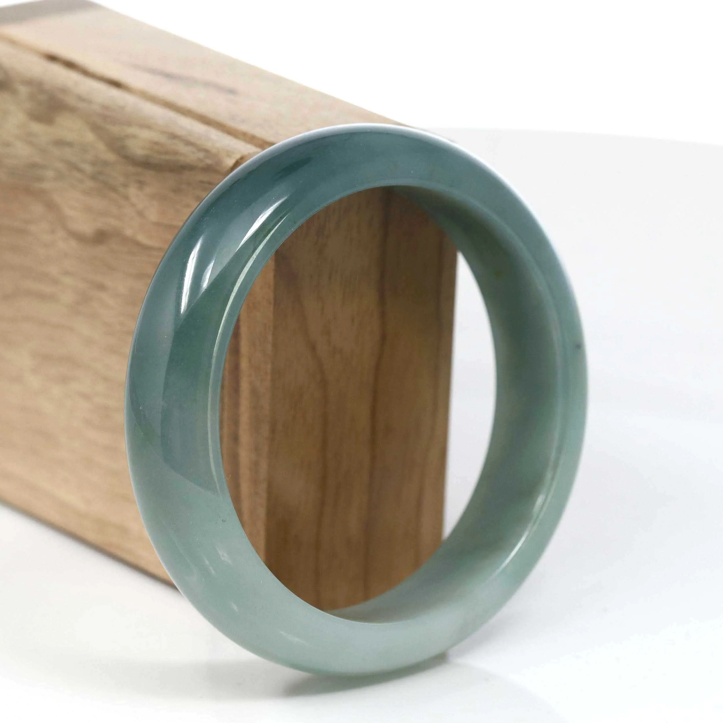 Baikalla Classic oil-green Jade Jadeite Bangle Bracelet ( 59.39 mm )#419