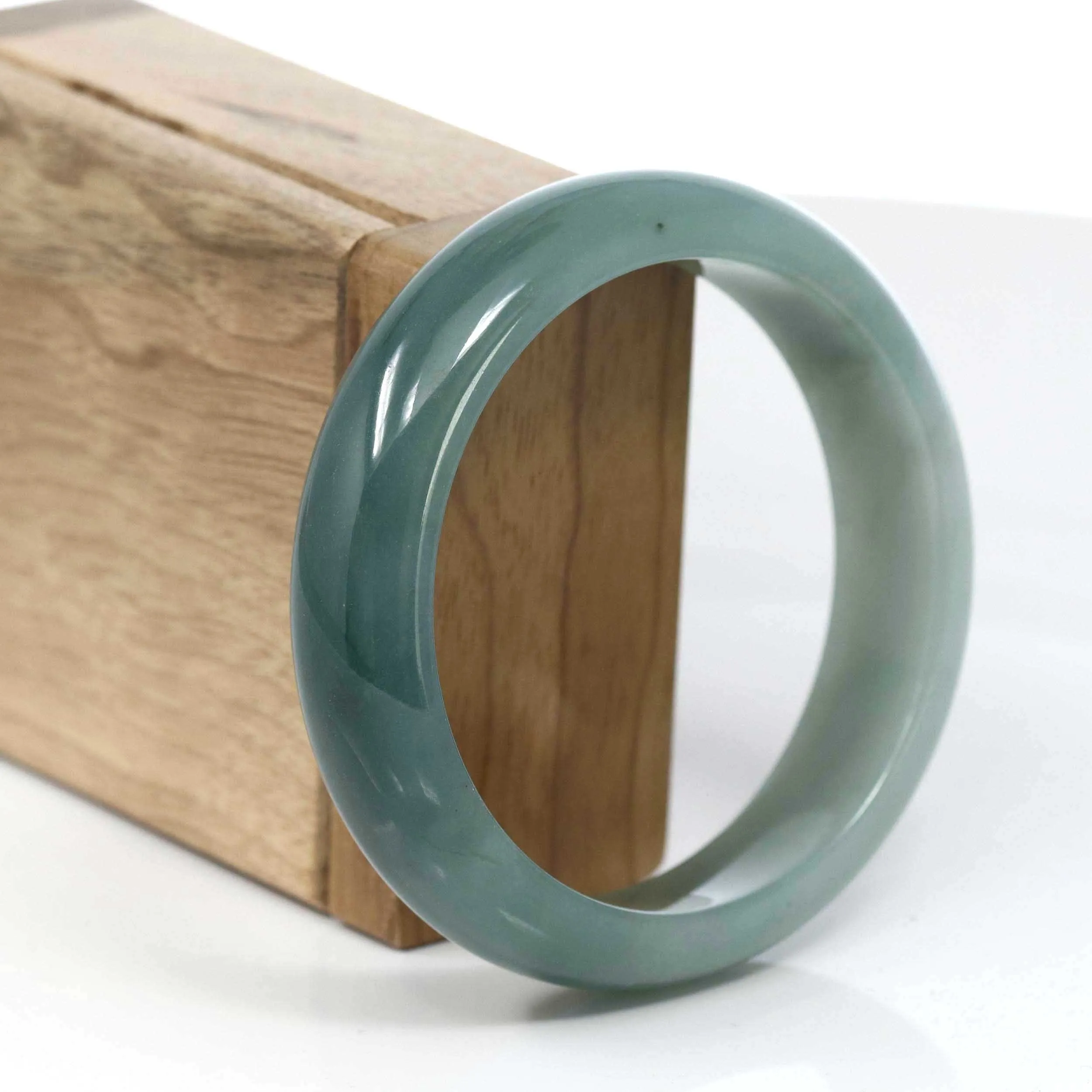 Baikalla Classic oil-green Jade Jadeite Bangle Bracelet ( 59.39 mm )#419