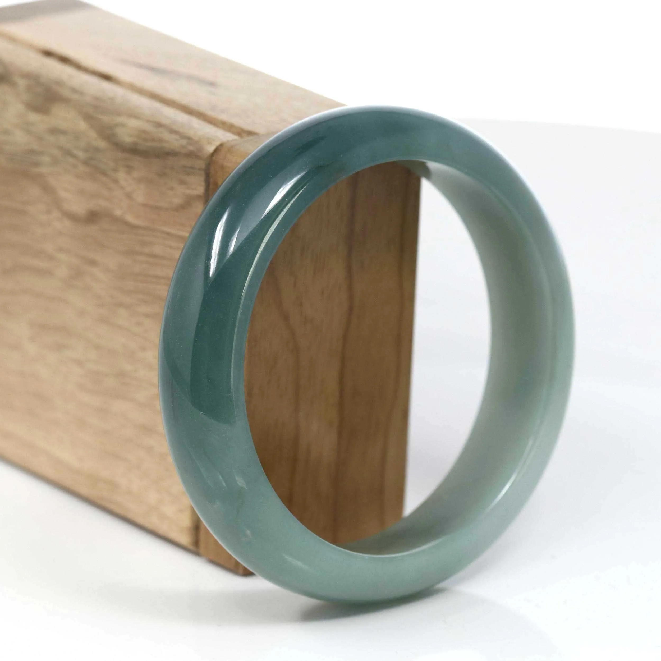 Baikalla Classic oil-green Jade Jadeite Bangle Bracelet ( 59.39 mm )#419