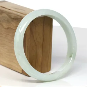 Baikalla Natural Burmese Light Green Jadeite Jade Bangle Bracelet (65.60mm) #T310