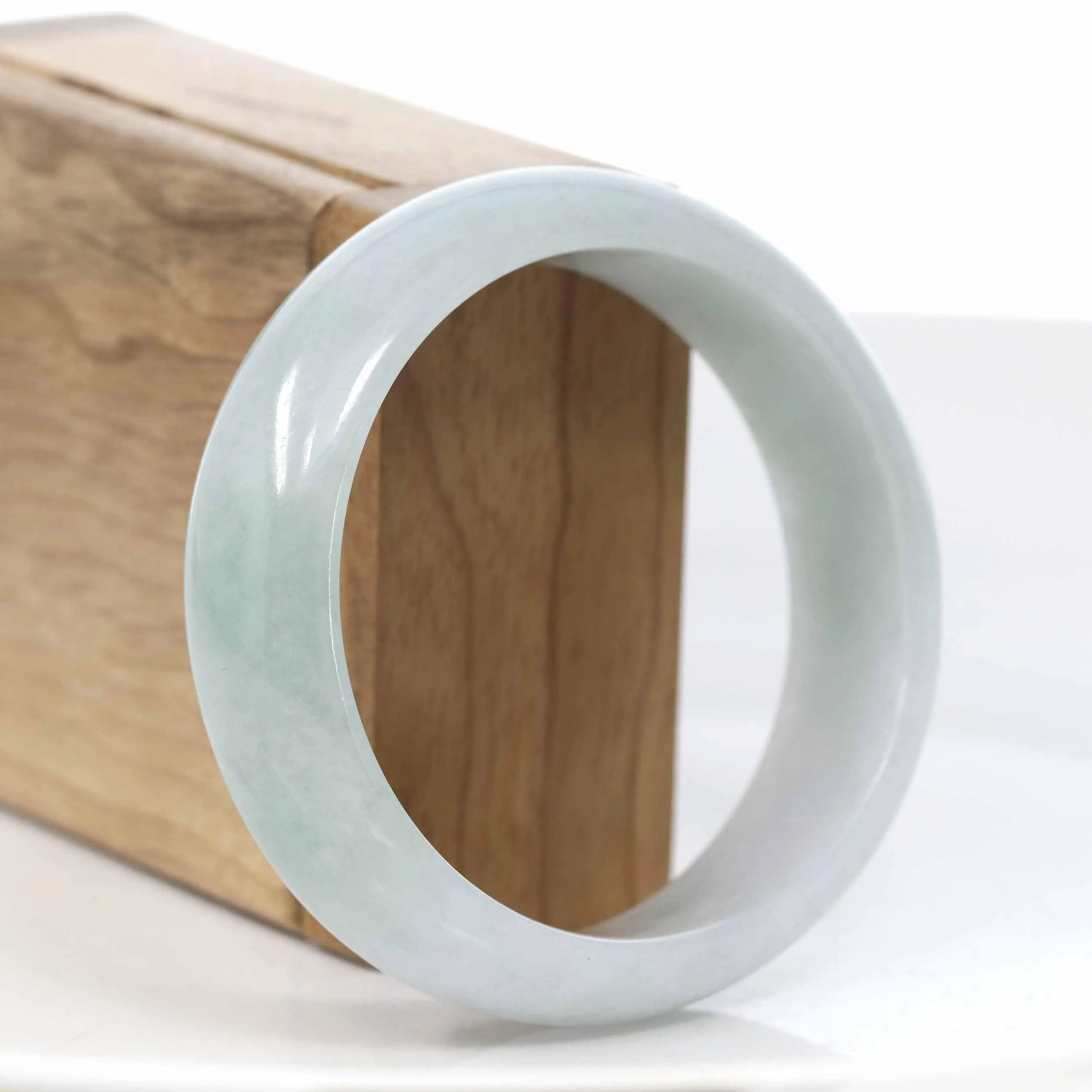 Baikalla™ "Classic Bangle" Genuine Burmese Green Jadeite Jade Bangle Bracelet (57.31mm) #416