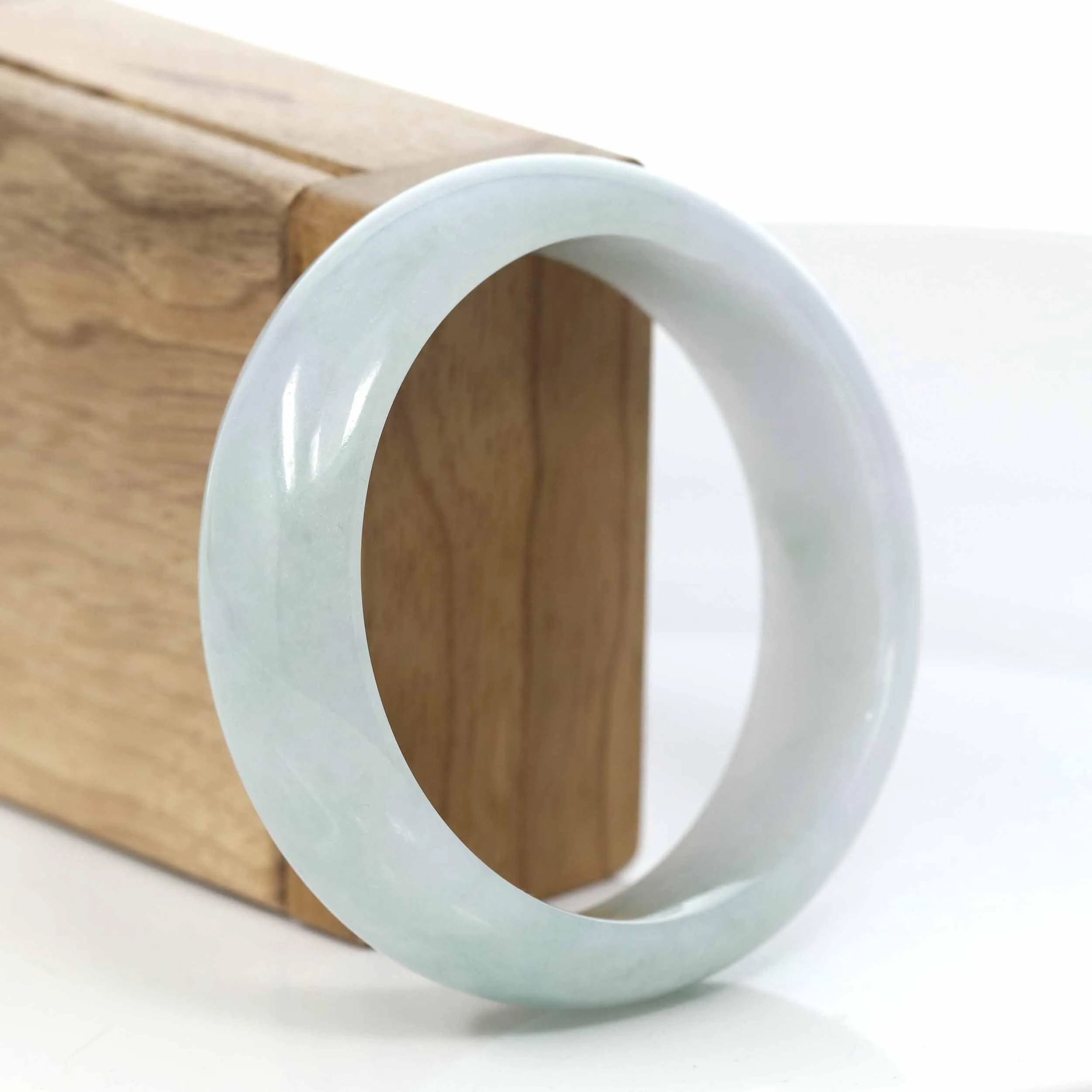 Baikalla™ "Classic Bangle" Genuine Burmese Green Jadeite Jade Bangle Bracelet (57.31mm) #416