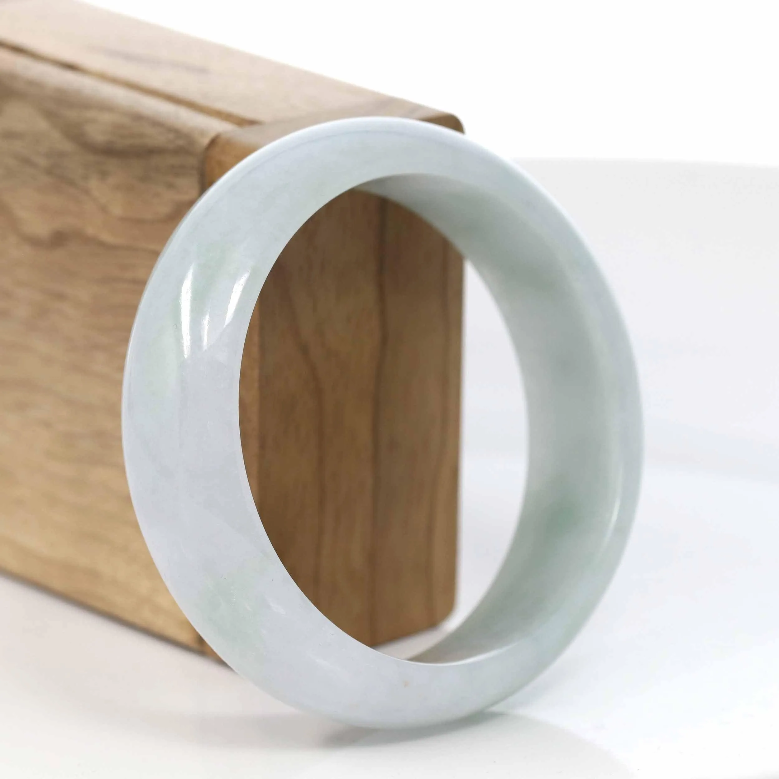 Baikalla™ "Classic Bangle" Genuine Burmese Green Jadeite Jade Bangle Bracelet (57.31mm) #416