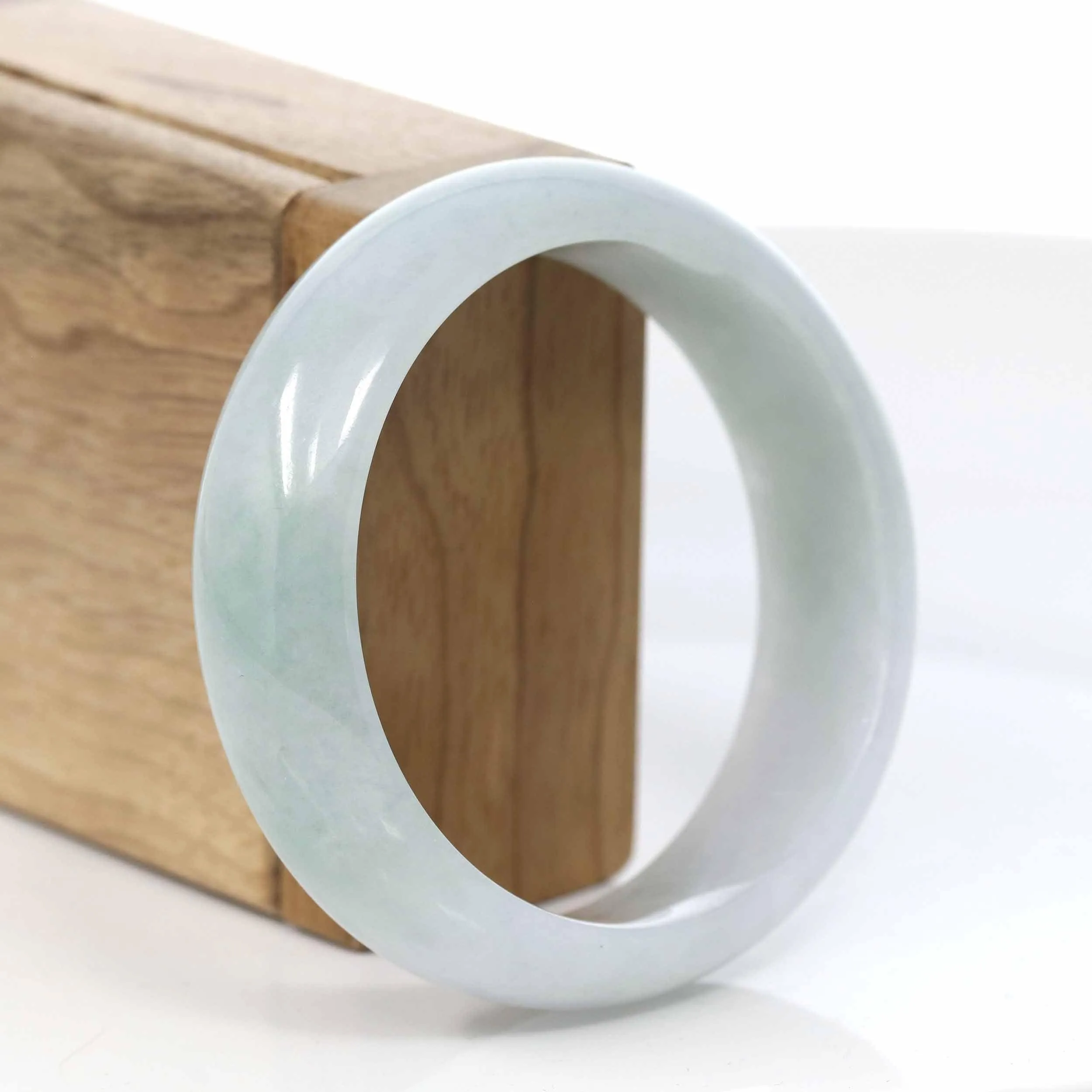 Baikalla™ "Classic Bangle" Genuine Burmese Green Jadeite Jade Bangle Bracelet (57.31mm) #416