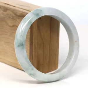 Baikalla "Half Round" Blue Green Jadeite Jade Bangle Bracelet (62.32 mm) #T339