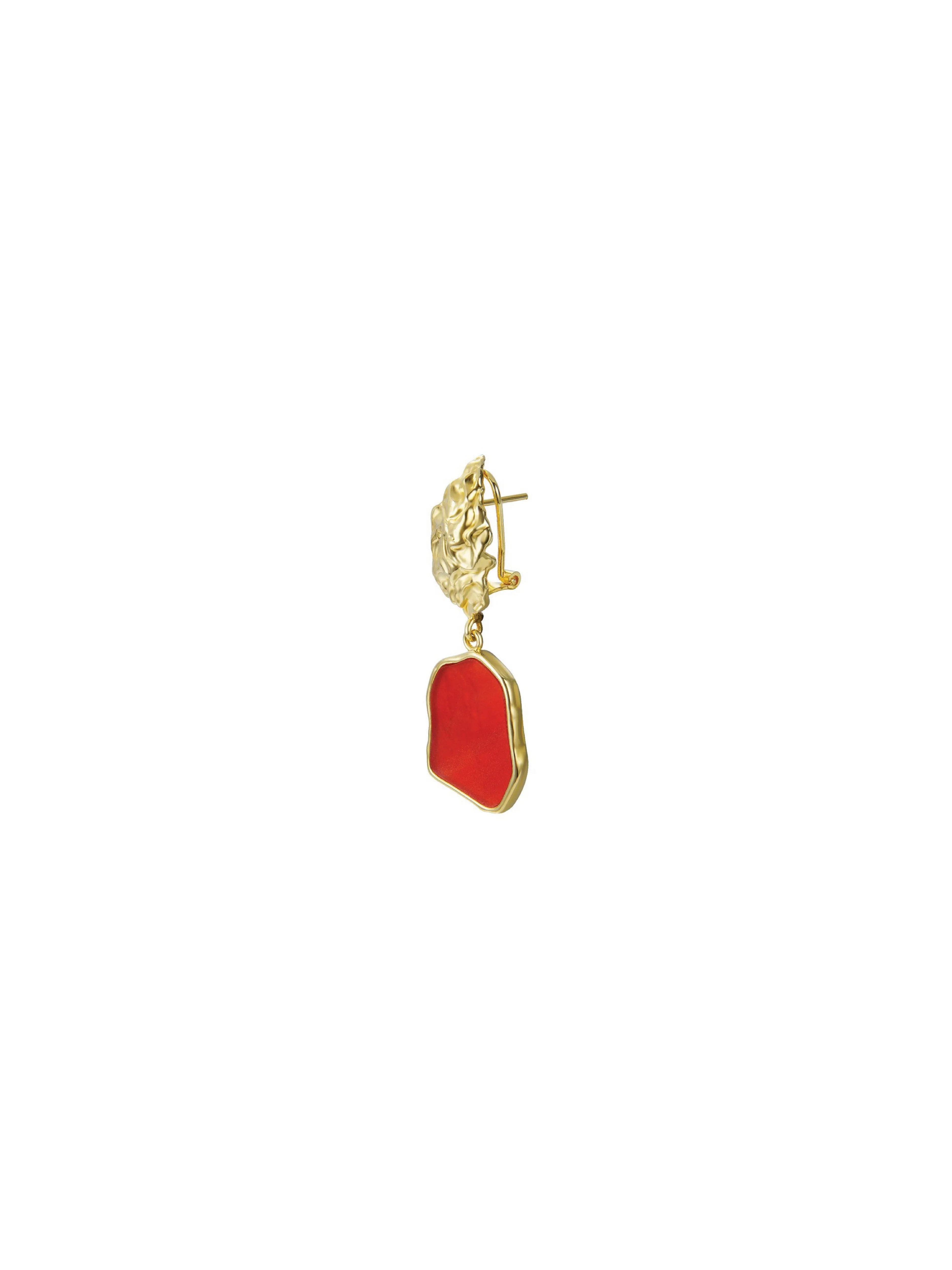 Baroque Earring - Red (Single)