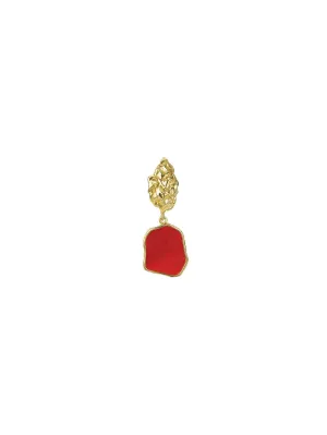 Baroque Earring - Red (Single)