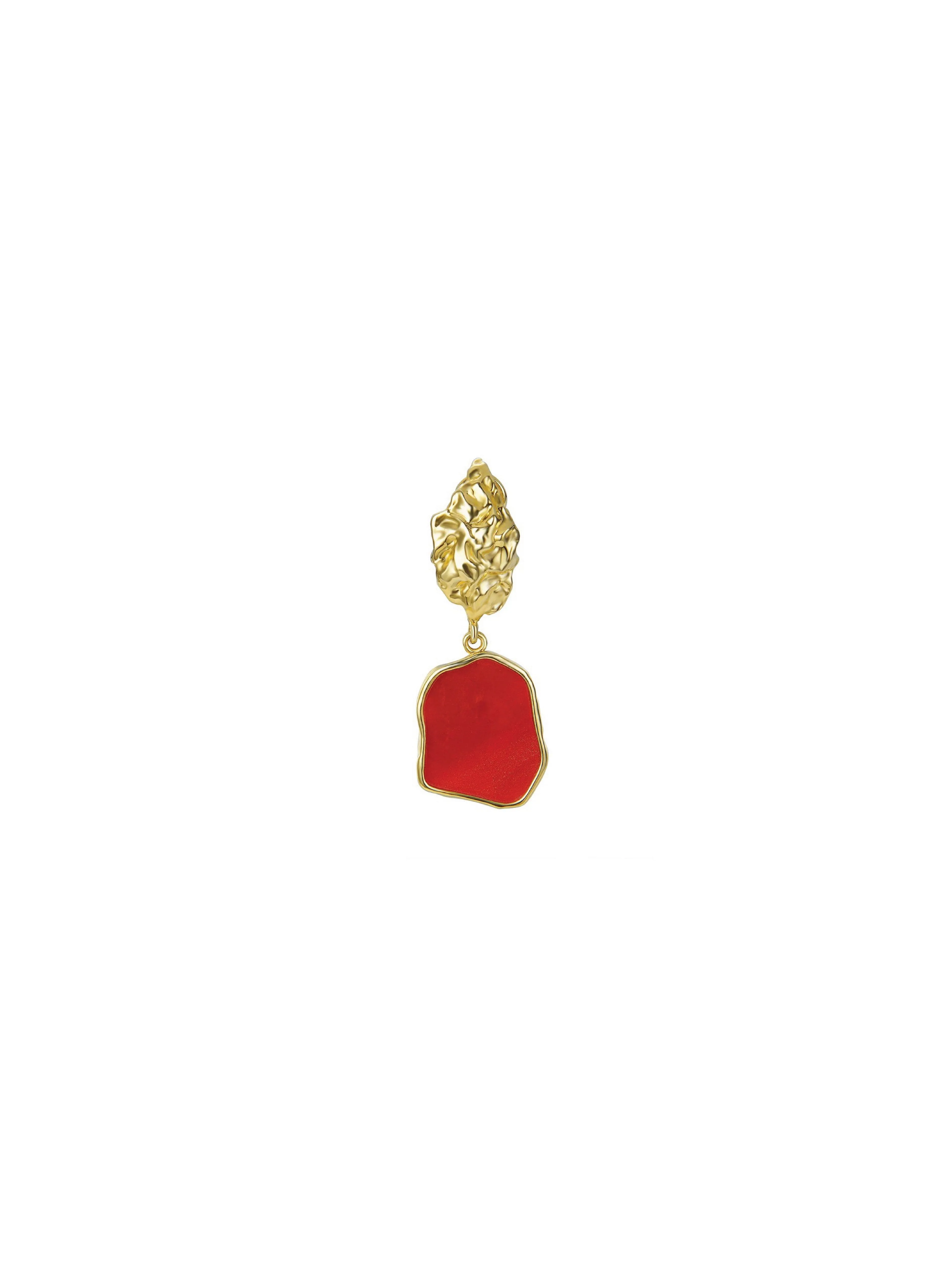 Baroque Earring - Red (Single)