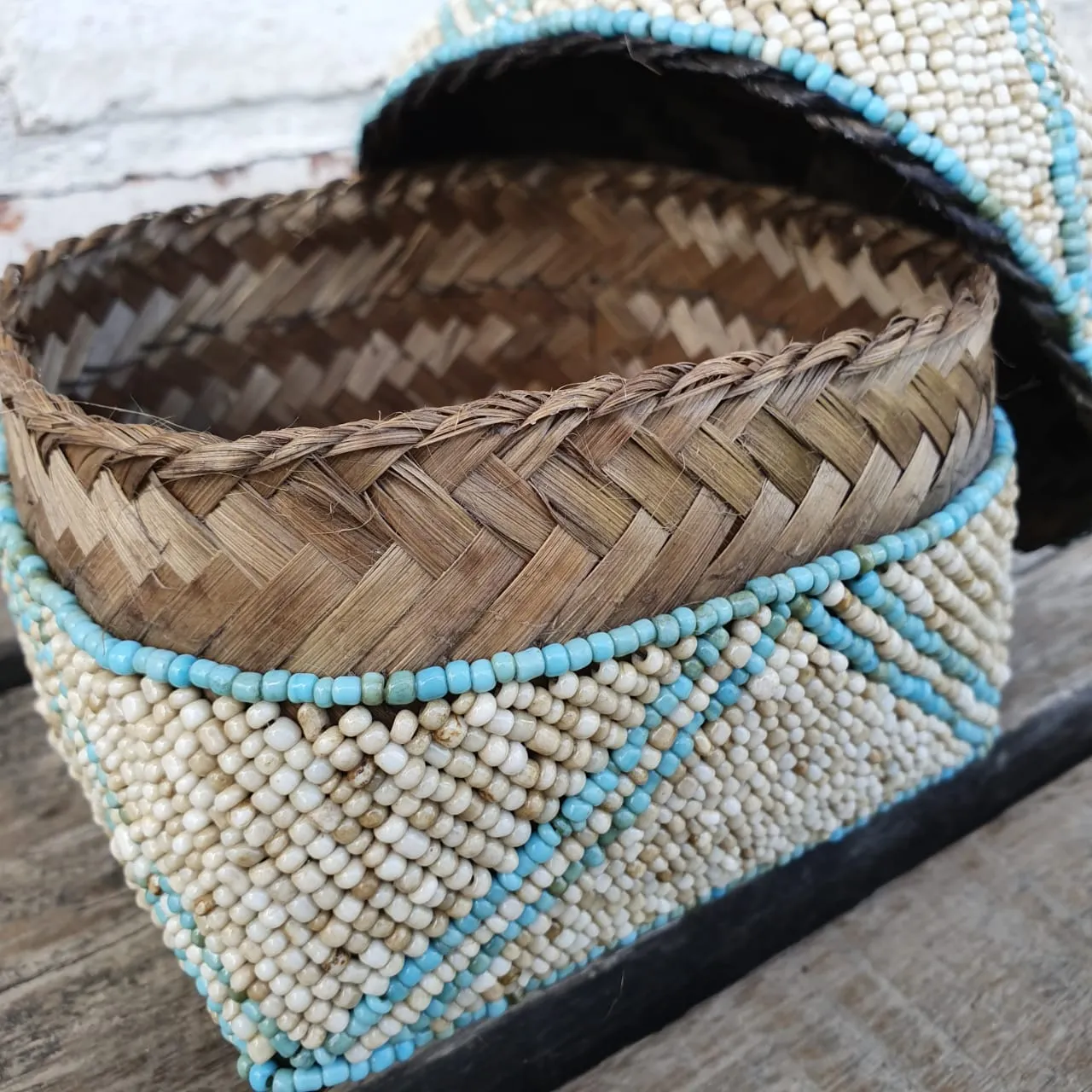Bead & Shell Bamboo Square Boxes