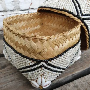 Bead & Shell Bamboo Square Boxes