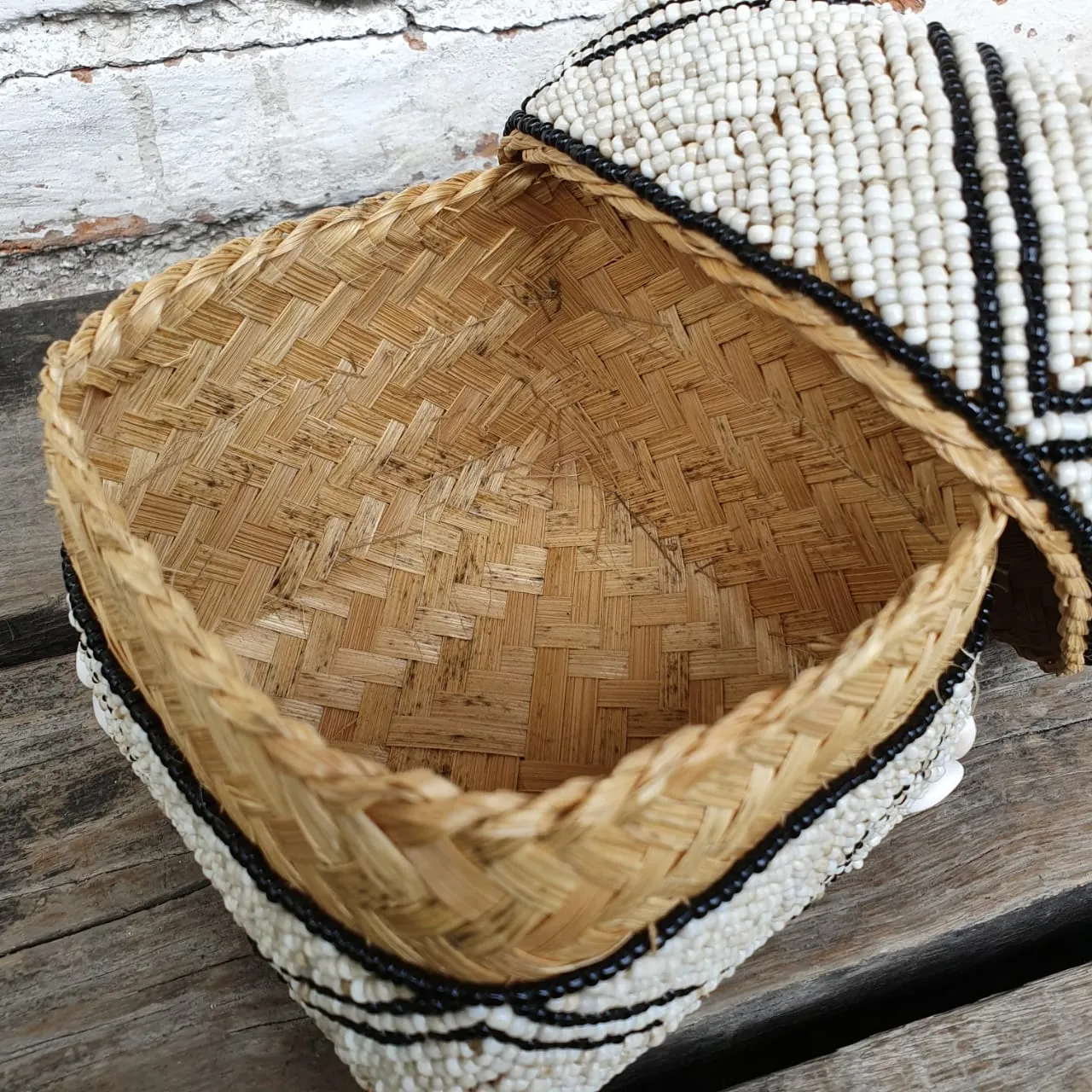 Bead & Shell Bamboo Square Boxes