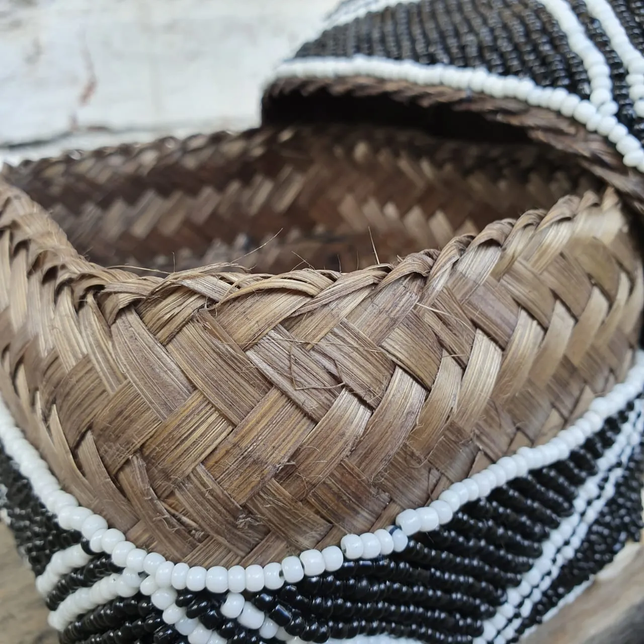 Bead & Shell Bamboo Square Boxes