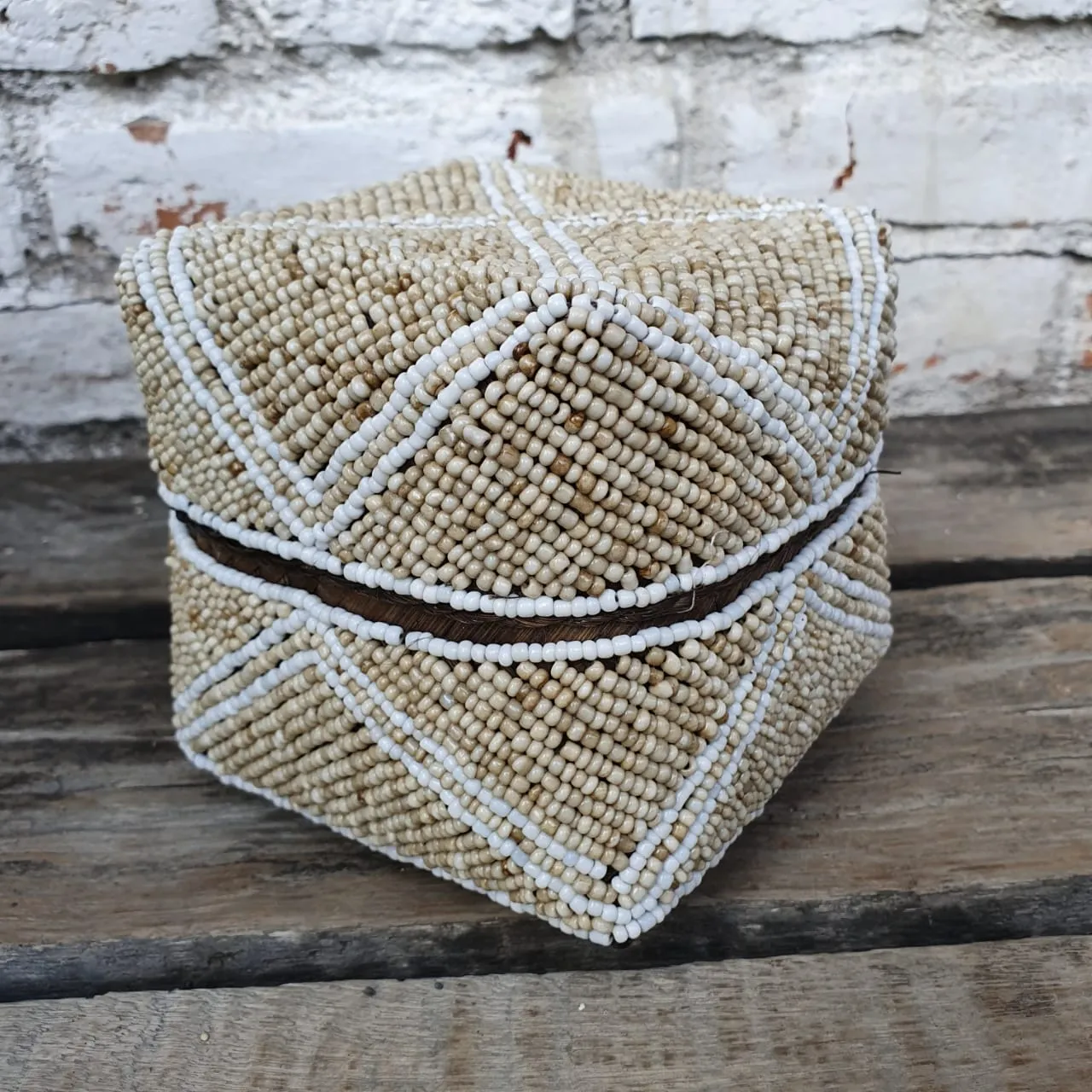 Bead & Shell Bamboo Square Boxes