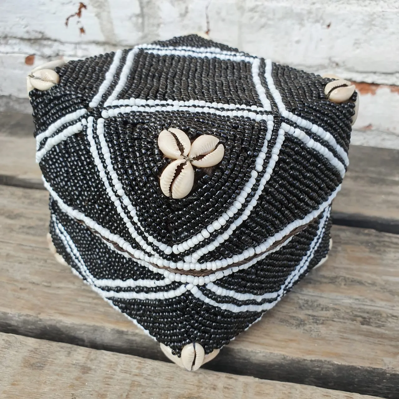 Bead & Shell Bamboo Square Boxes