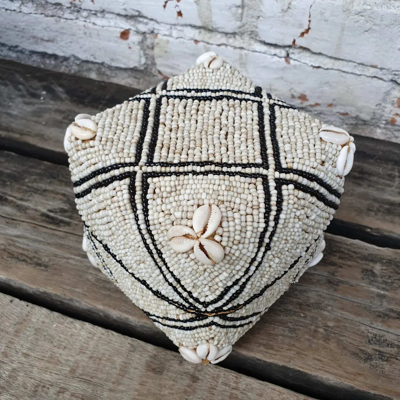 Bead & Shell Bamboo Square Boxes