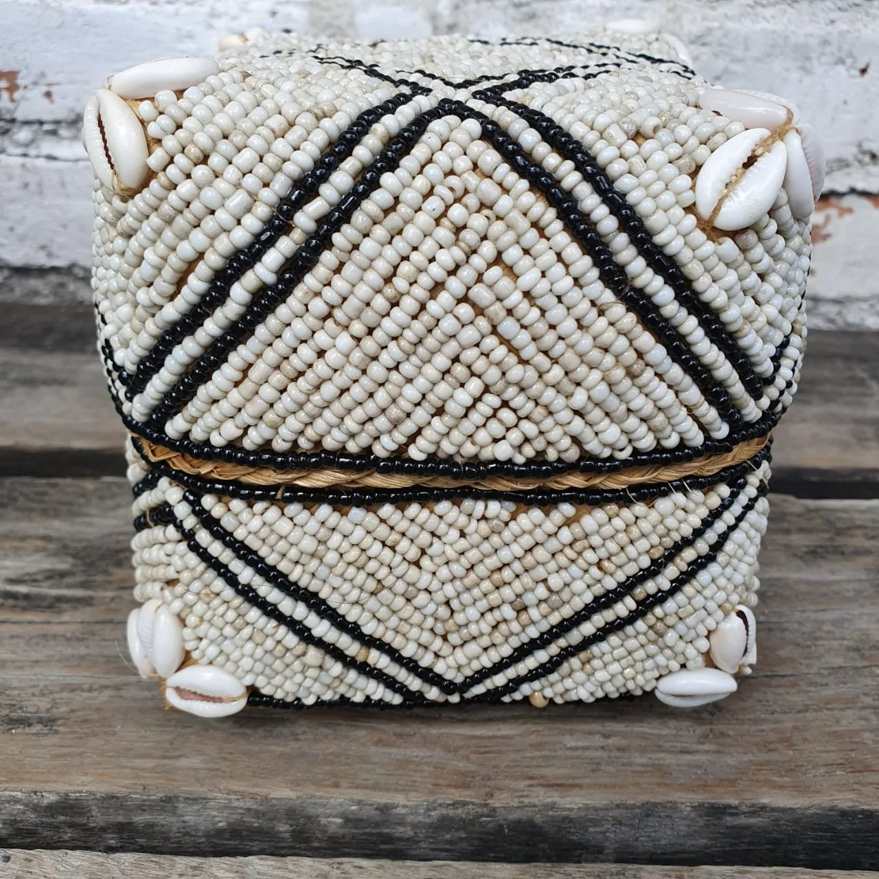 Bead & Shell Bamboo Square Boxes
