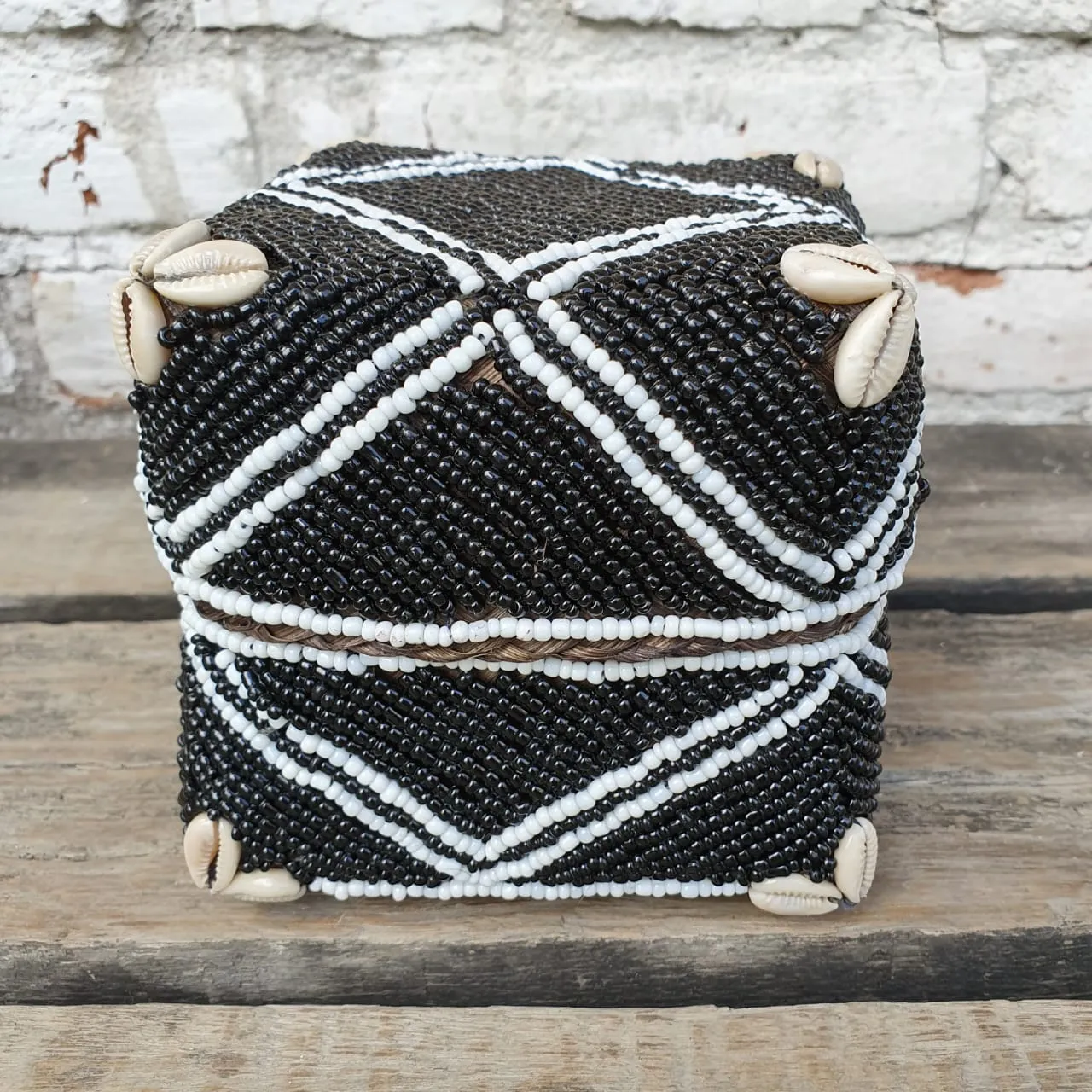 Bead & Shell Bamboo Square Boxes