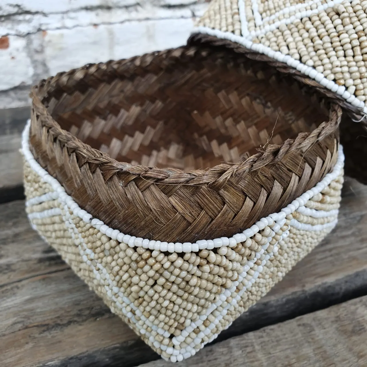 Bead & Shell Bamboo Square Boxes