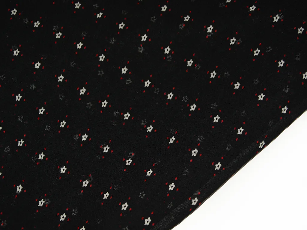 Black Digital Printed Traditional Georgette Fabric
