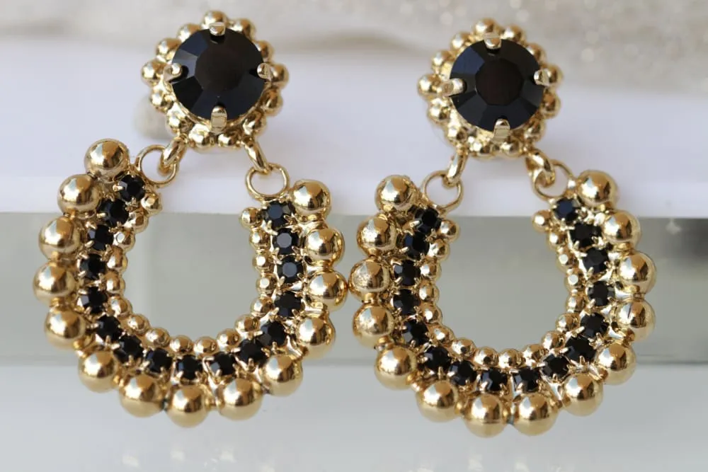 BLACK SILVER EARRINGS