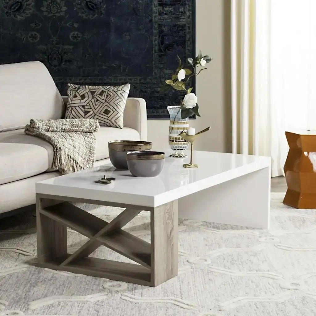 CARLTON MODERN SCANDINAVIAN SIDE STORAGE LACQUER COFFEE TABLE
