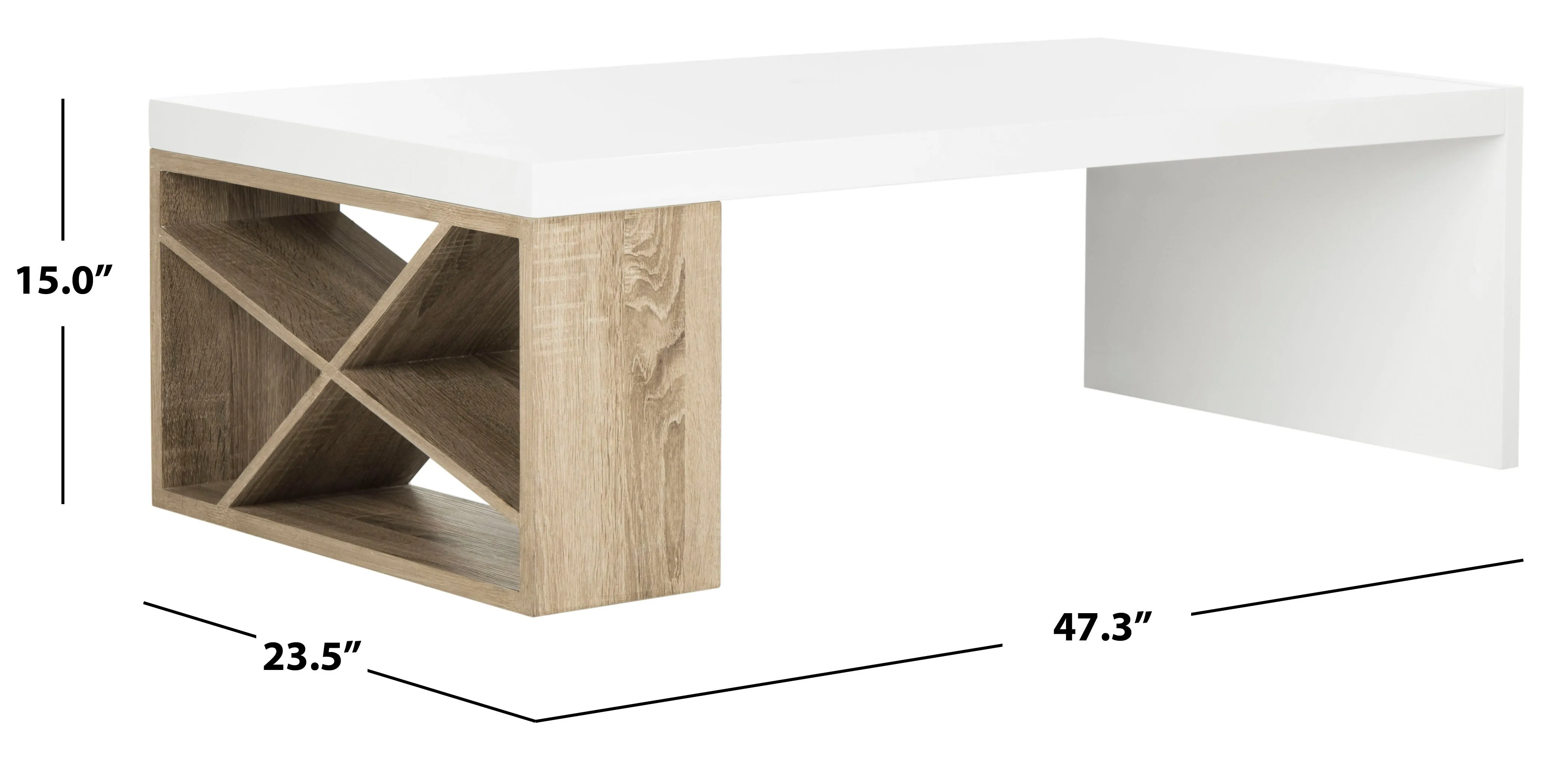 CARLTON MODERN SCANDINAVIAN SIDE STORAGE LACQUER COFFEE TABLE