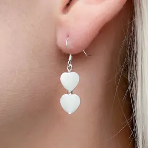 Carrie Elspeth Shell Hearts Mother Of Pearl Duo Drop Earrings
