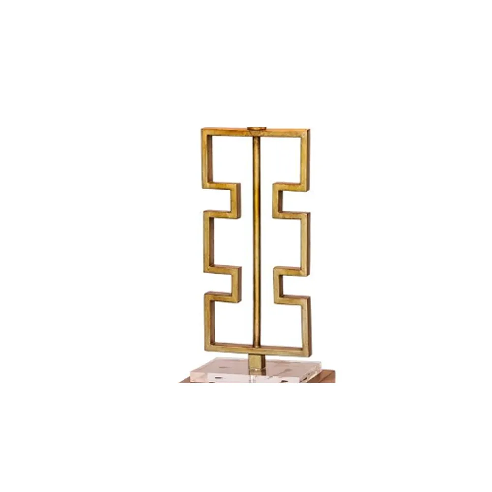 Carved Stone Design Table Lamp With Acrylic Base