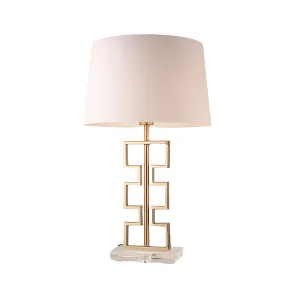 Carved Stone Design Table Lamp With Acrylic Base