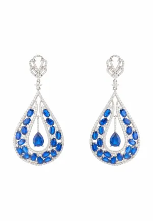Charlotte Teardrop Gemstone Earrings Sapphire Silver