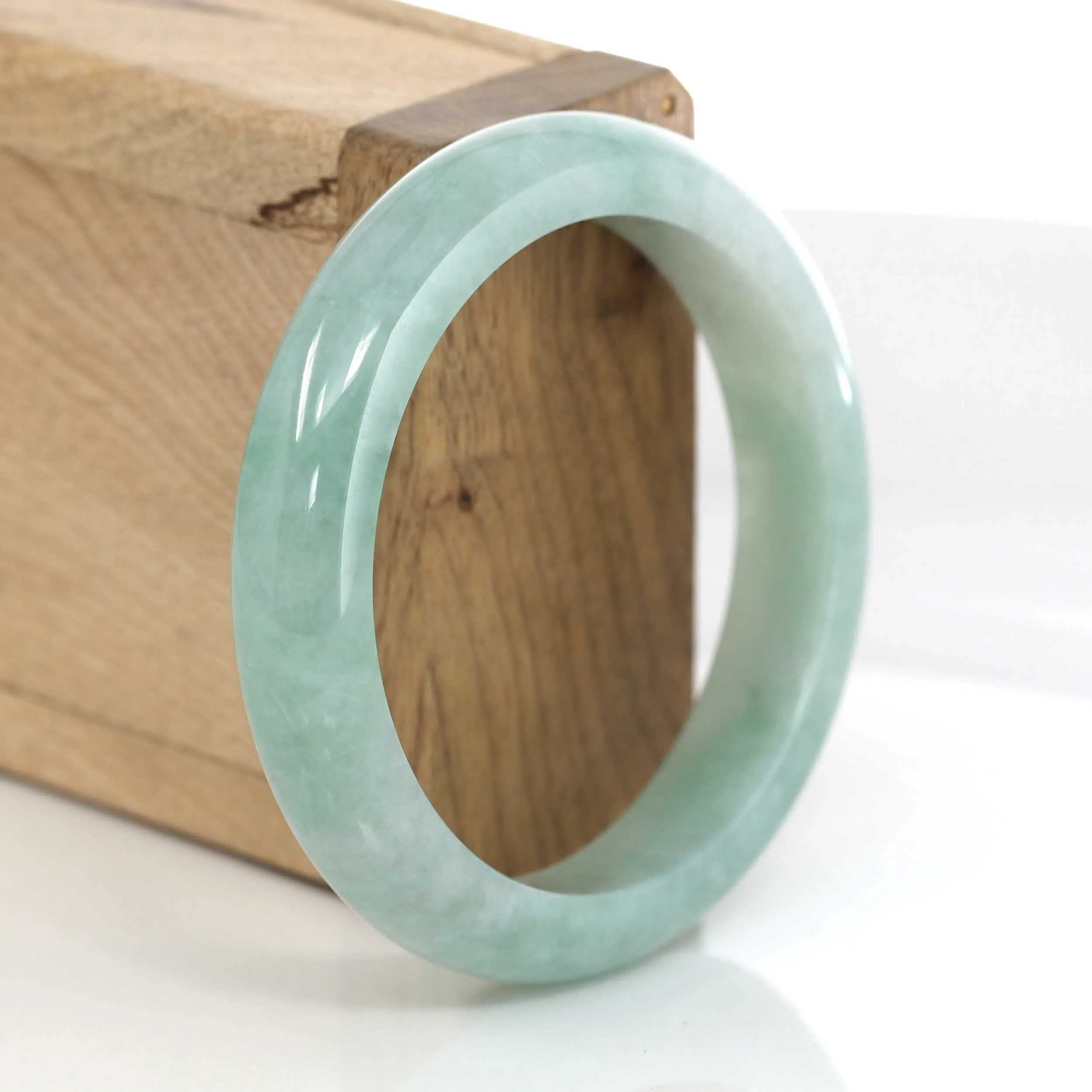 Classic Forest Green Genuine Jadeite Jade Bangle (53.90 mm) #633