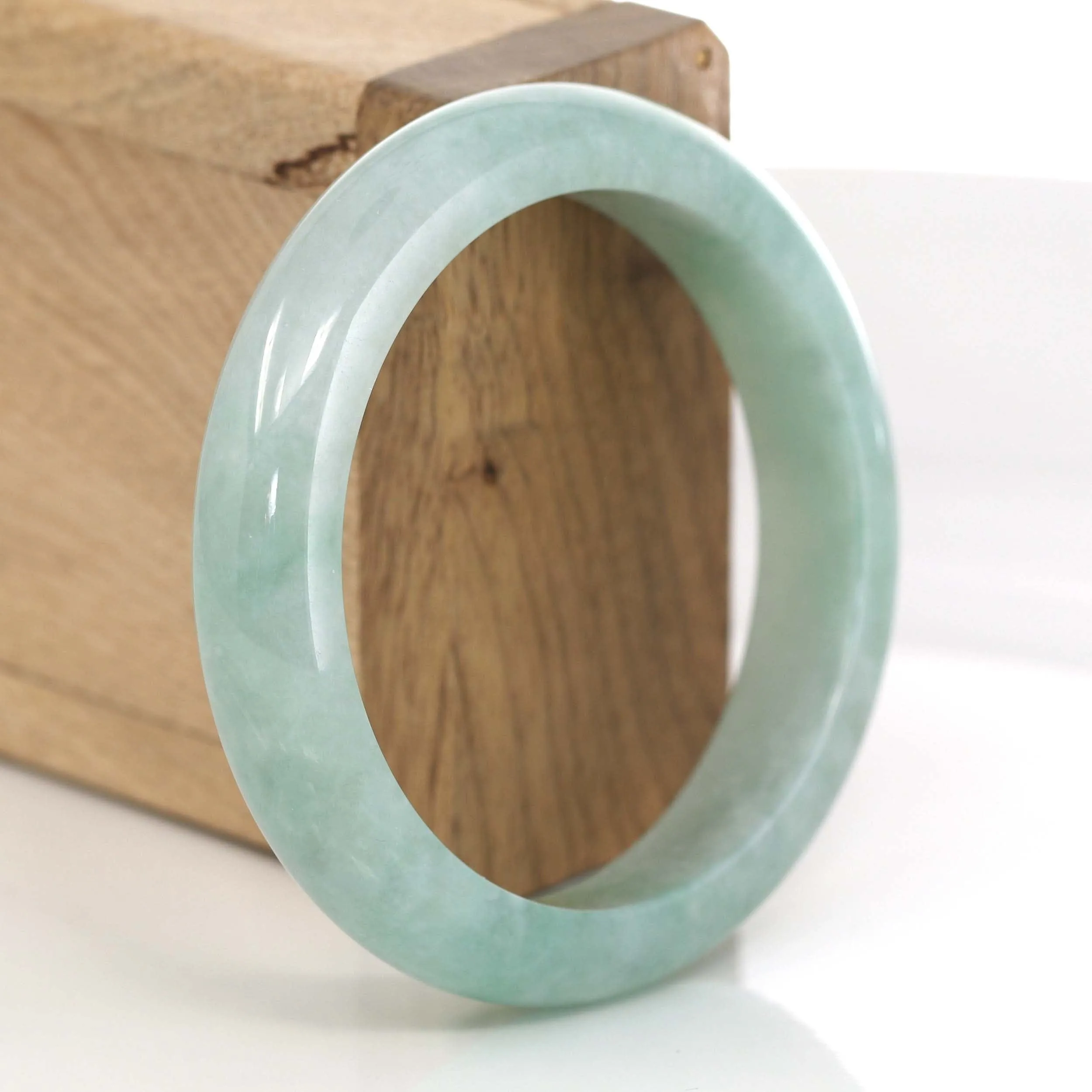 Classic Forest Green Genuine Jadeite Jade Bangle (53.90 mm) #633