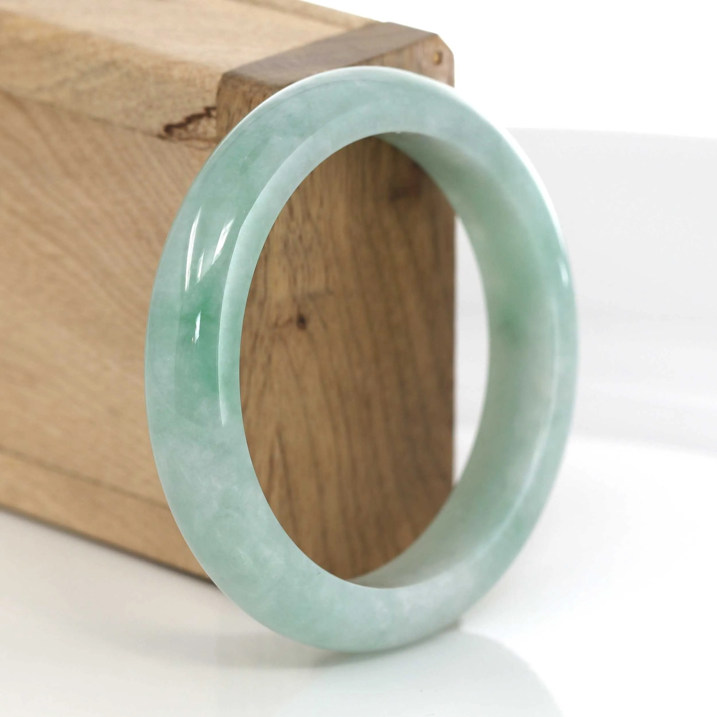 Classic Forest Green Genuine Jadeite Jade Bangle (53.90 mm) #633