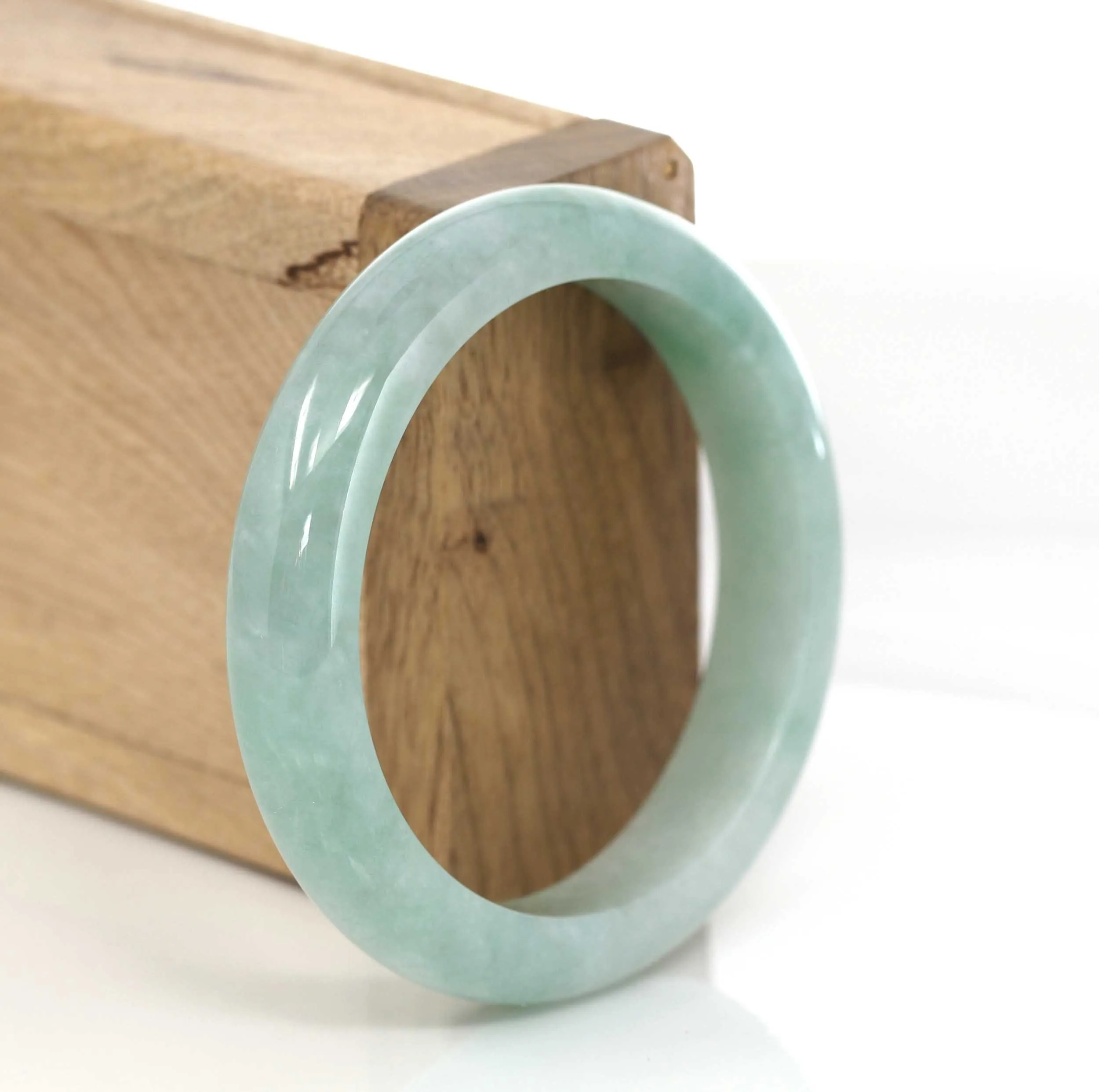 Classic Forest Green Genuine Jadeite Jade Bangle (53.90 mm) #633