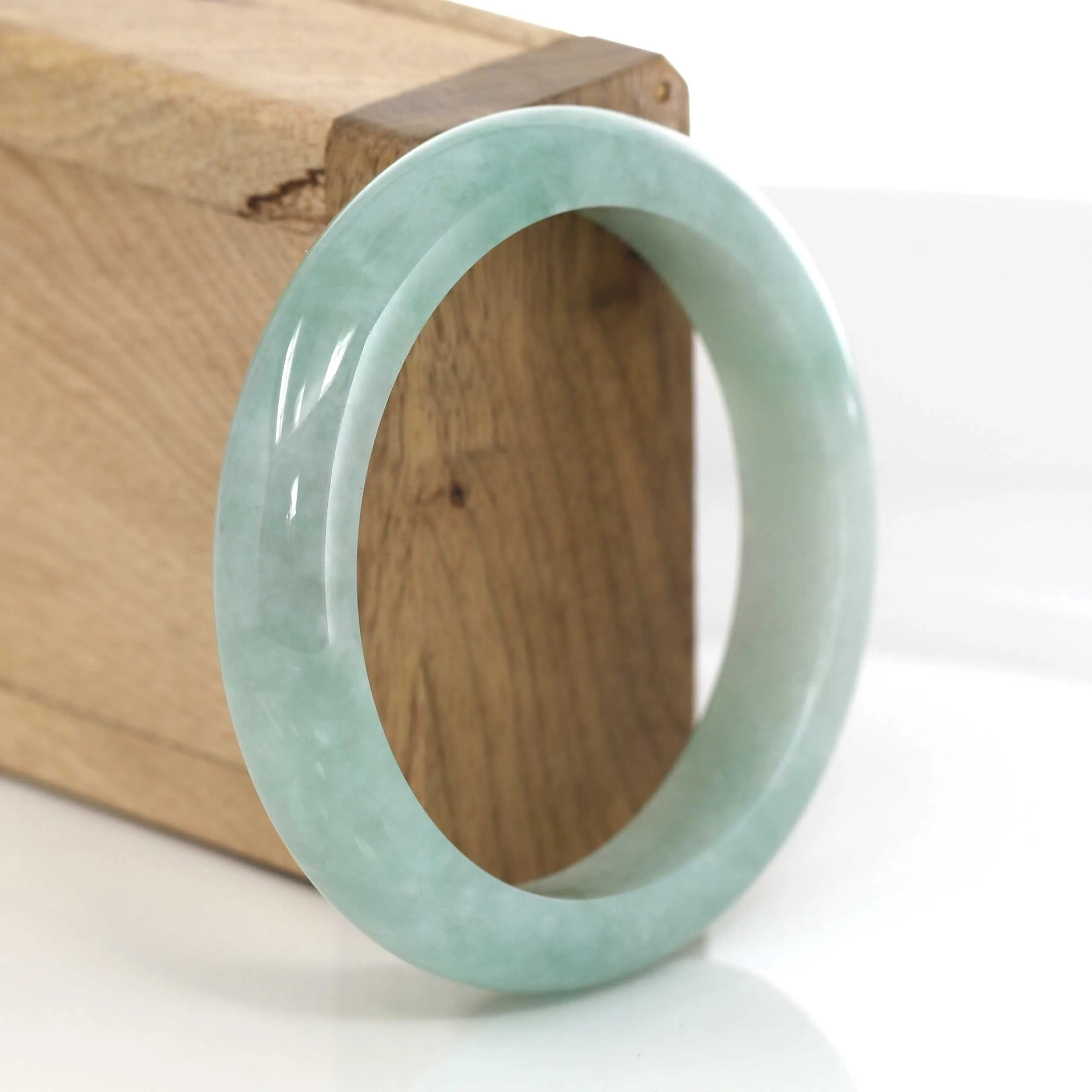 Classic Forest Green Genuine Jadeite Jade Bangle (53.90 mm) #633